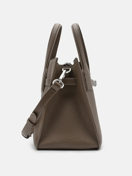 Danielle Medium Leather Handbag, Dark Taupe Tumble, hi-res