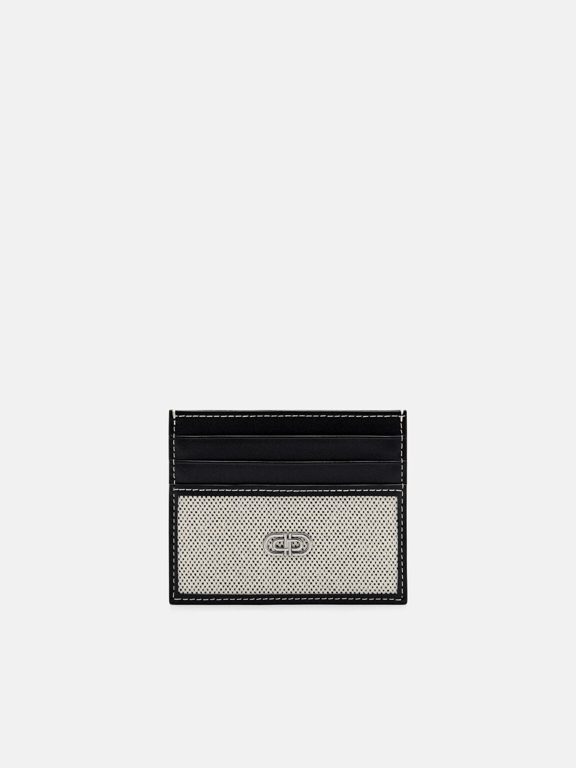 PEDRO Icon Leather Woven Card Holder, Black, hi-res
