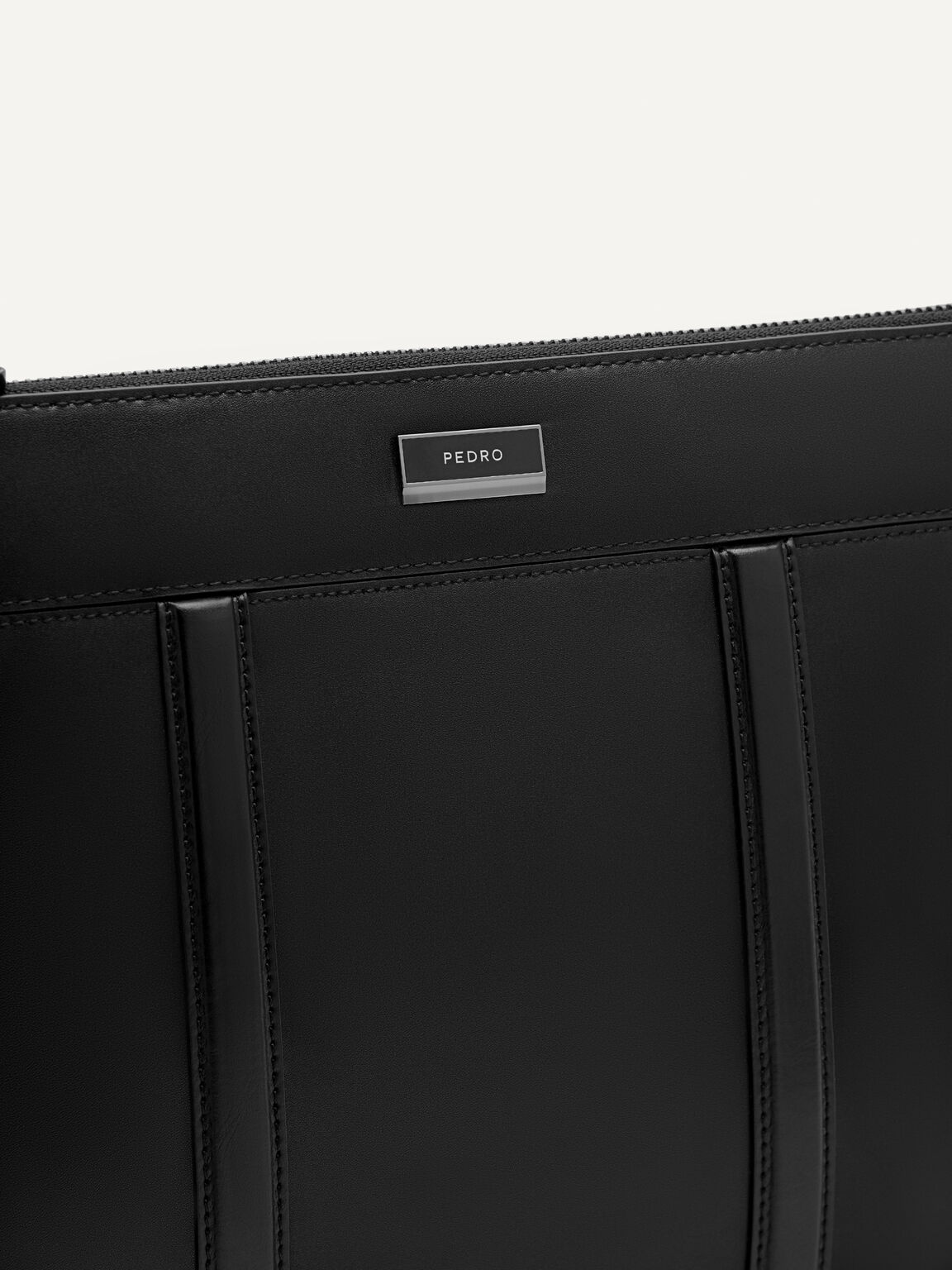 Túi cầm tay phom chữ nhật Allen Leather Portfolio, Đen, hi-res