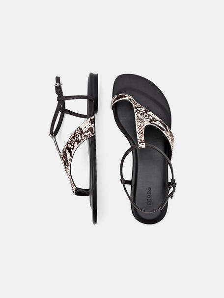Calfhair Ankle Strap Sandals, Multi, hi-res
