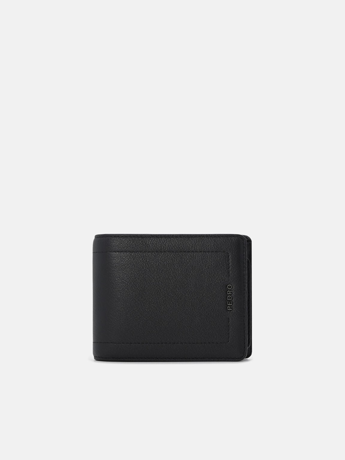 Embossed Leather Bi-Fold Wallet with Insert, Black Embossed, hi-res