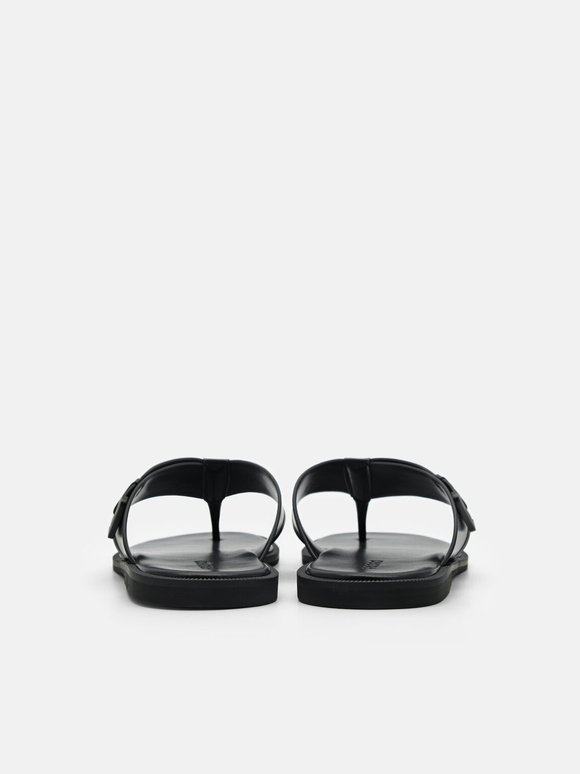 Buckle Thong Sandals, Black, hi-res