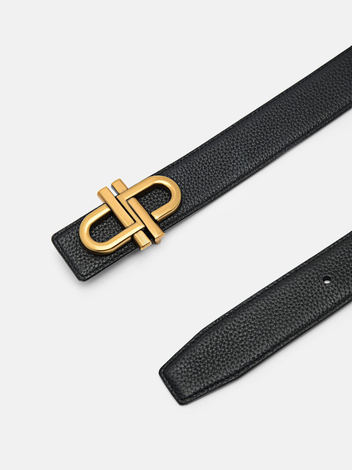 PEDRO Icon Leather Reversible Tang Belt, Black, hi-res