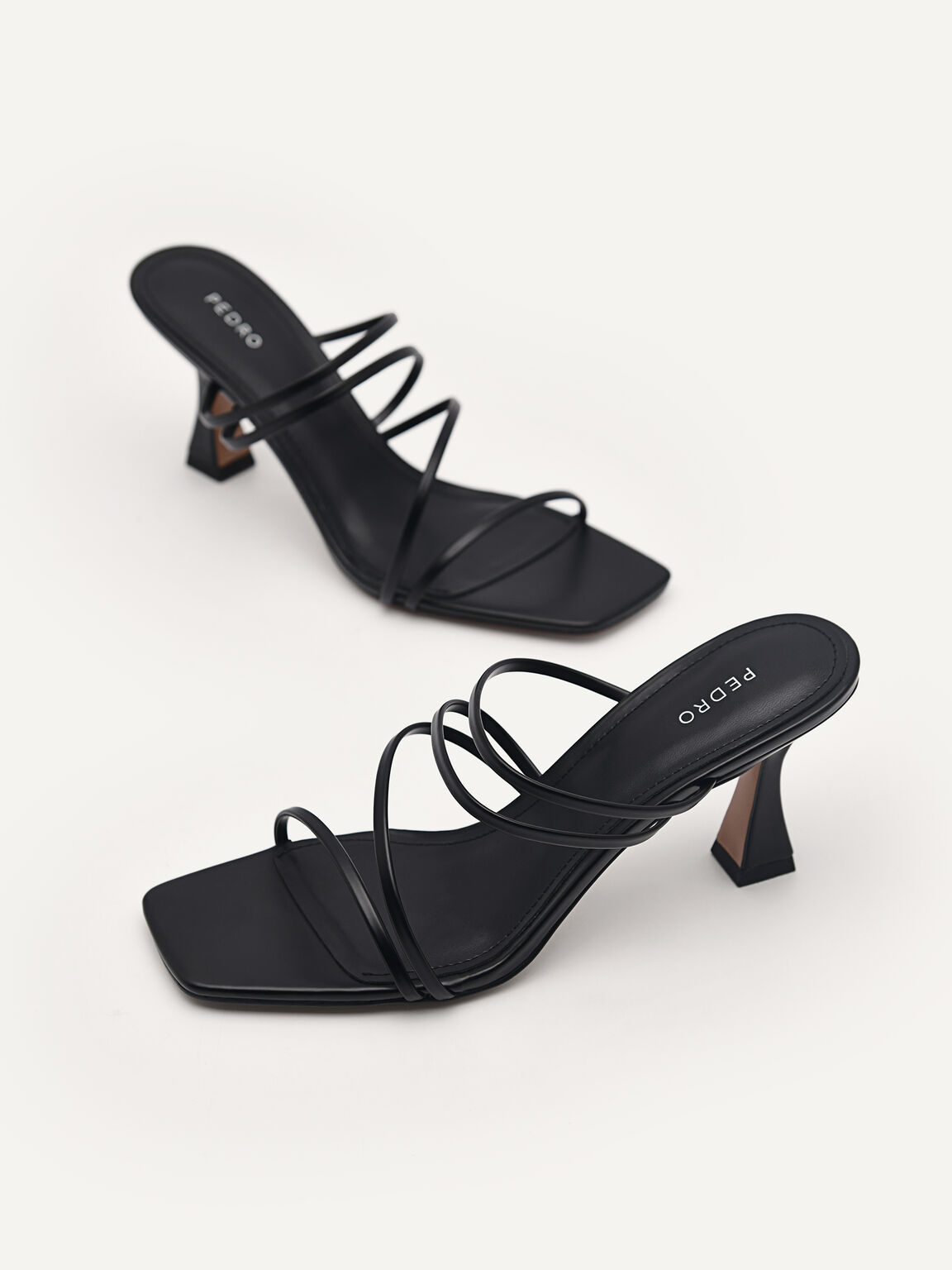 Strappy Heel Sandals - Black, Black, hi-res