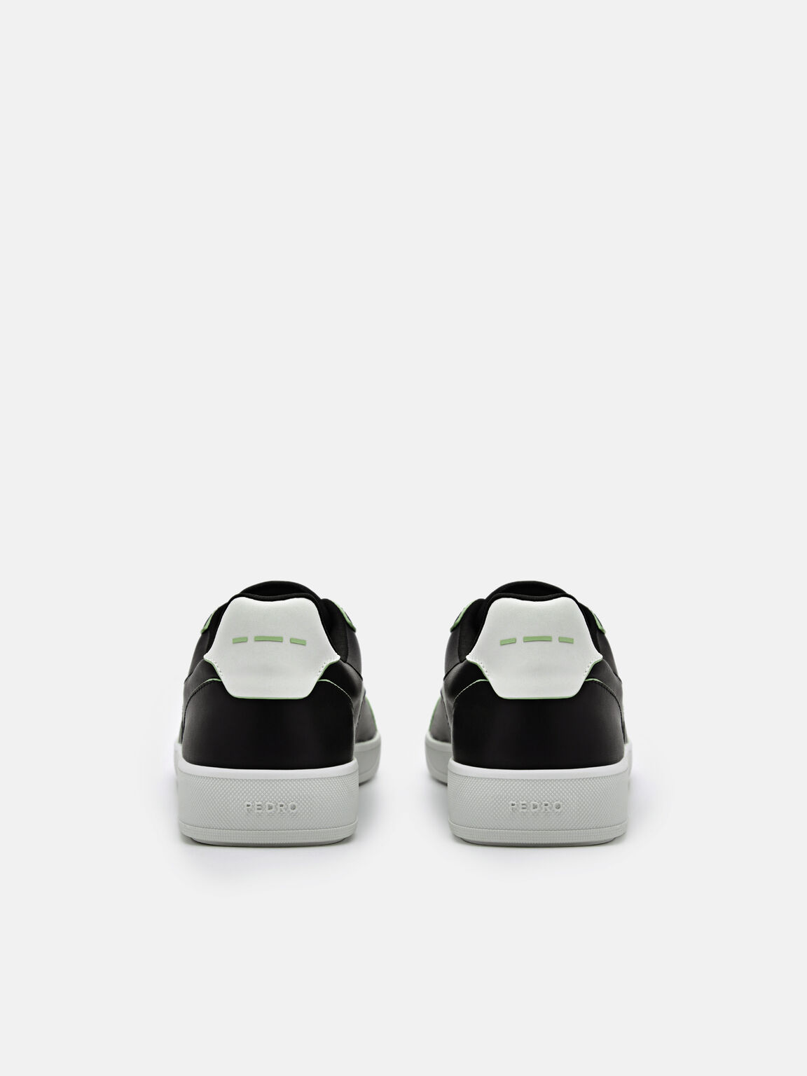 Giày sneakers cổ thấp Recycled Leather, Đen