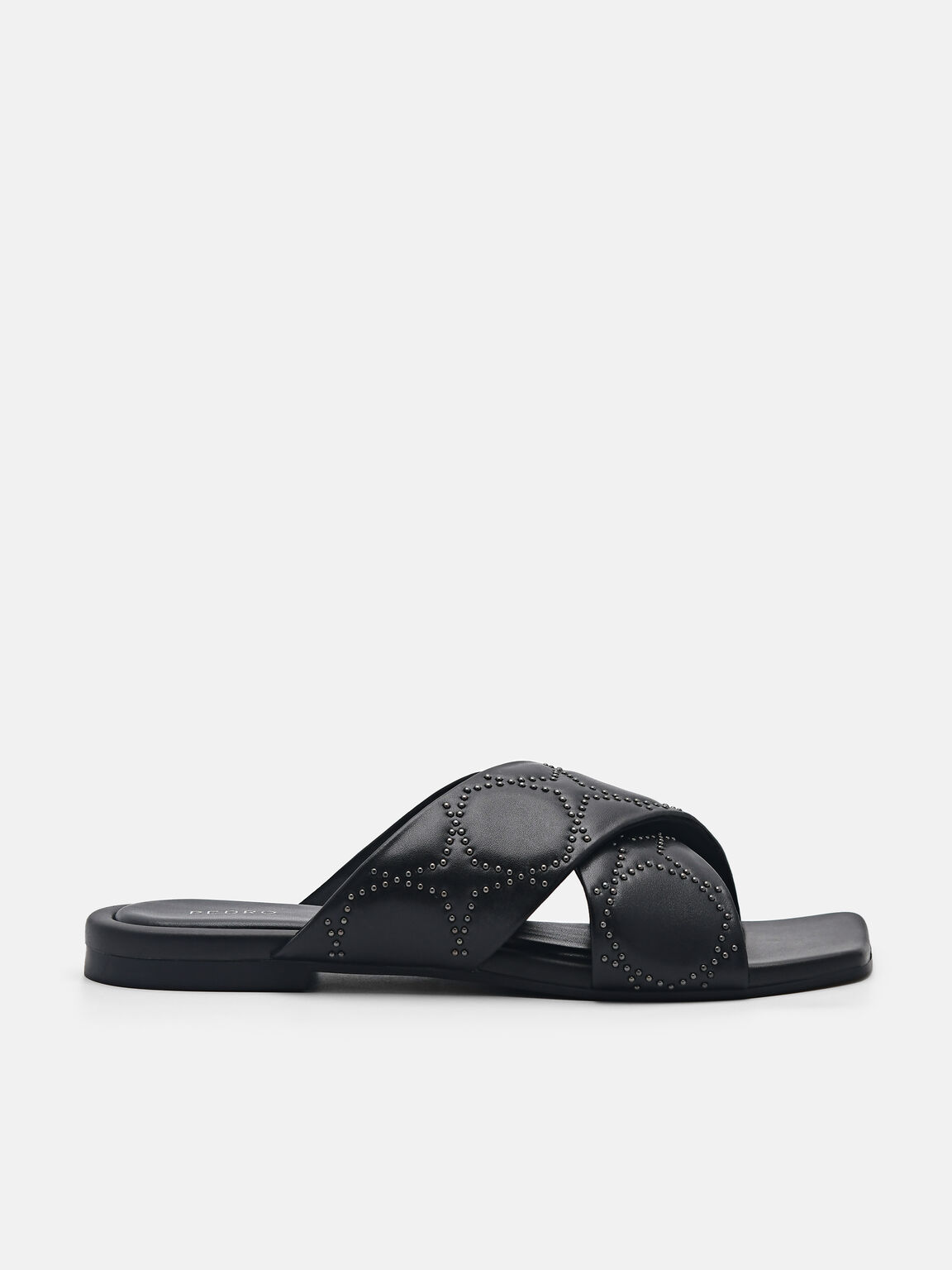 Maggie Slip-On Sandals, Black, hi-res