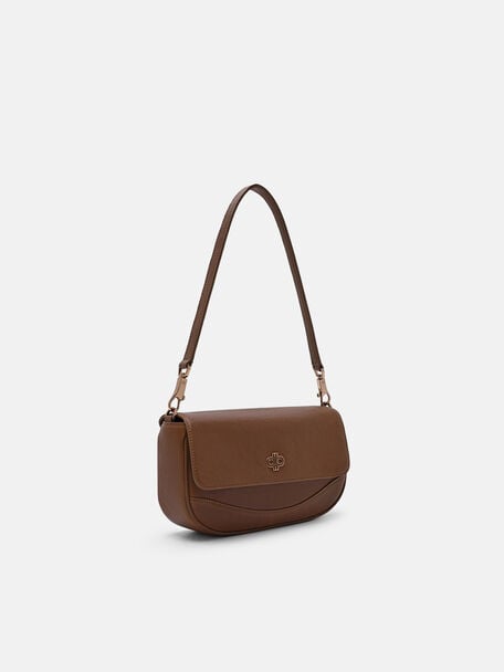 Willow Leather Shoulder Bag, Brown, hi-res