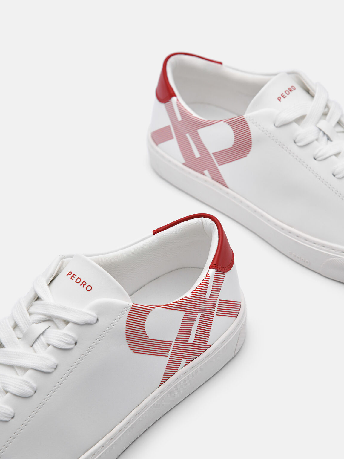 Women's PEDRO Icon Ridge Leather Sneakers, White, hi-res
