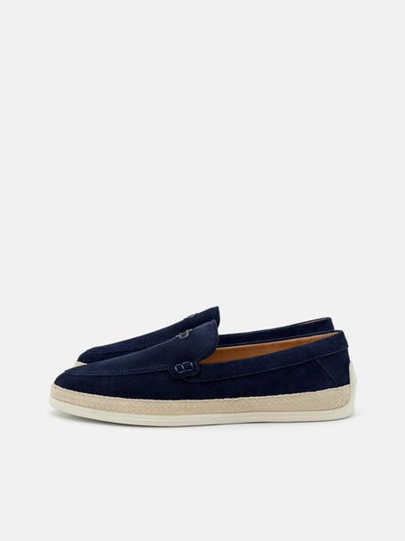 Gi&agrave;y lười mũi tr&ograve;n Vito Suede, Xanh navy, hi-res