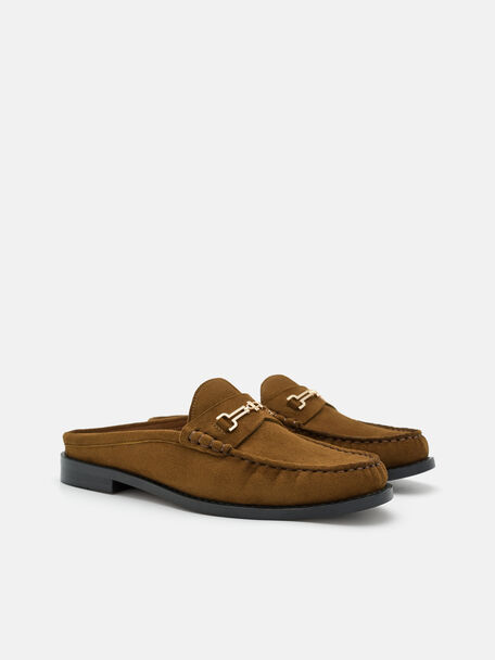 Gi&agrave;y mules mũi tr&ograve;n Alistair, Dark Camel Suede, hi-res