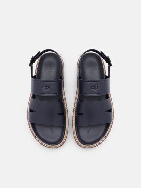 Gi&agrave;y sandals đế bệt Cutler, Xanh Navy, hi-res