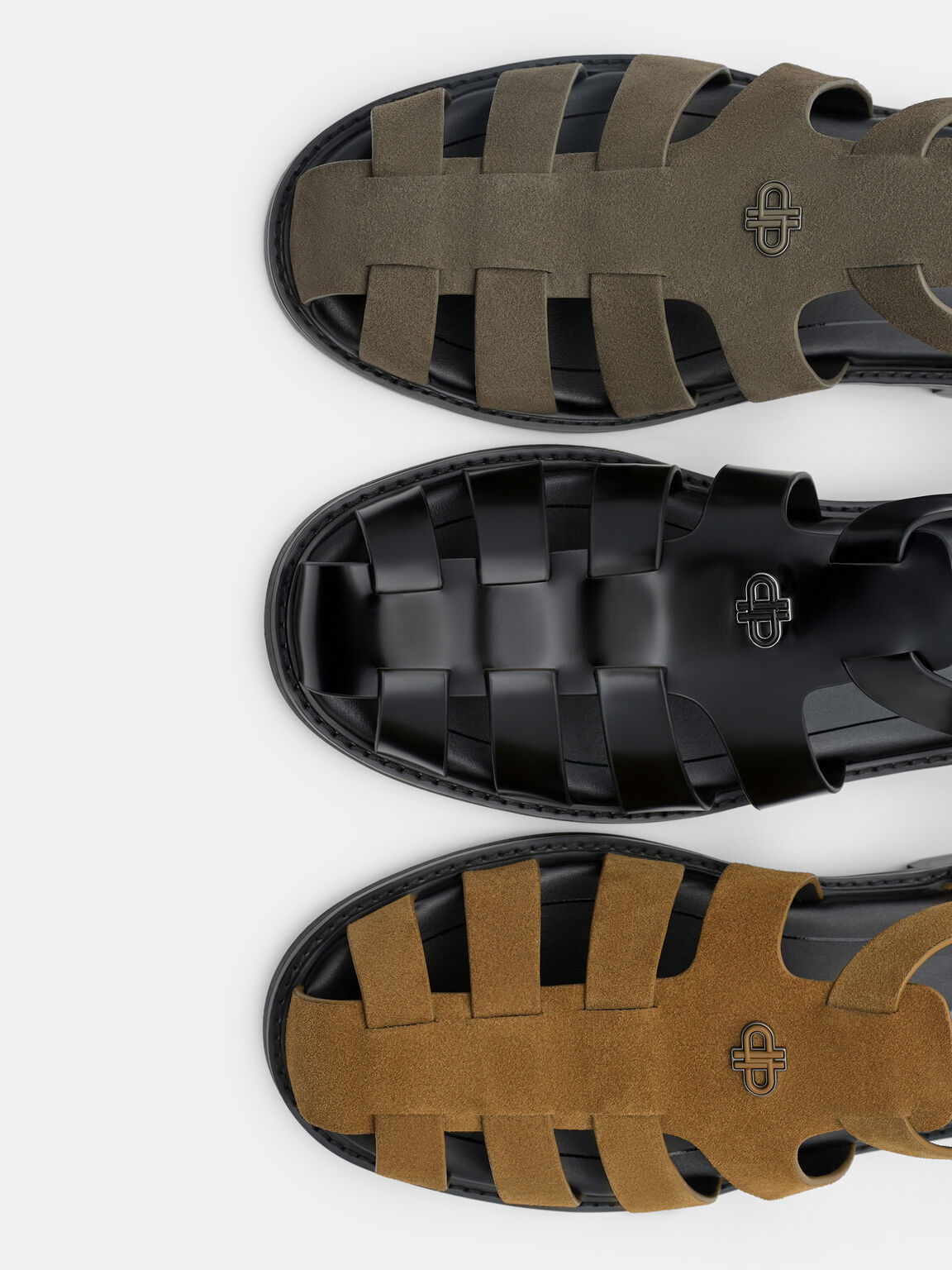 Gi&agrave;y sandals đế bệt Brent Suede, Dark Camel Suede, hi-res