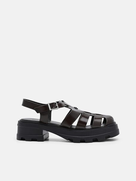 Gi&agrave;y sandals mũi tr&ograve;n Verlin, Dark Brown Box, hi-res