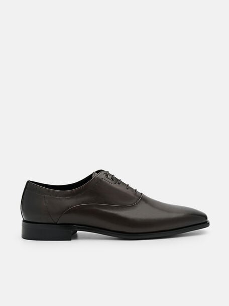 Leather Oxford Shoes, Dark Brown