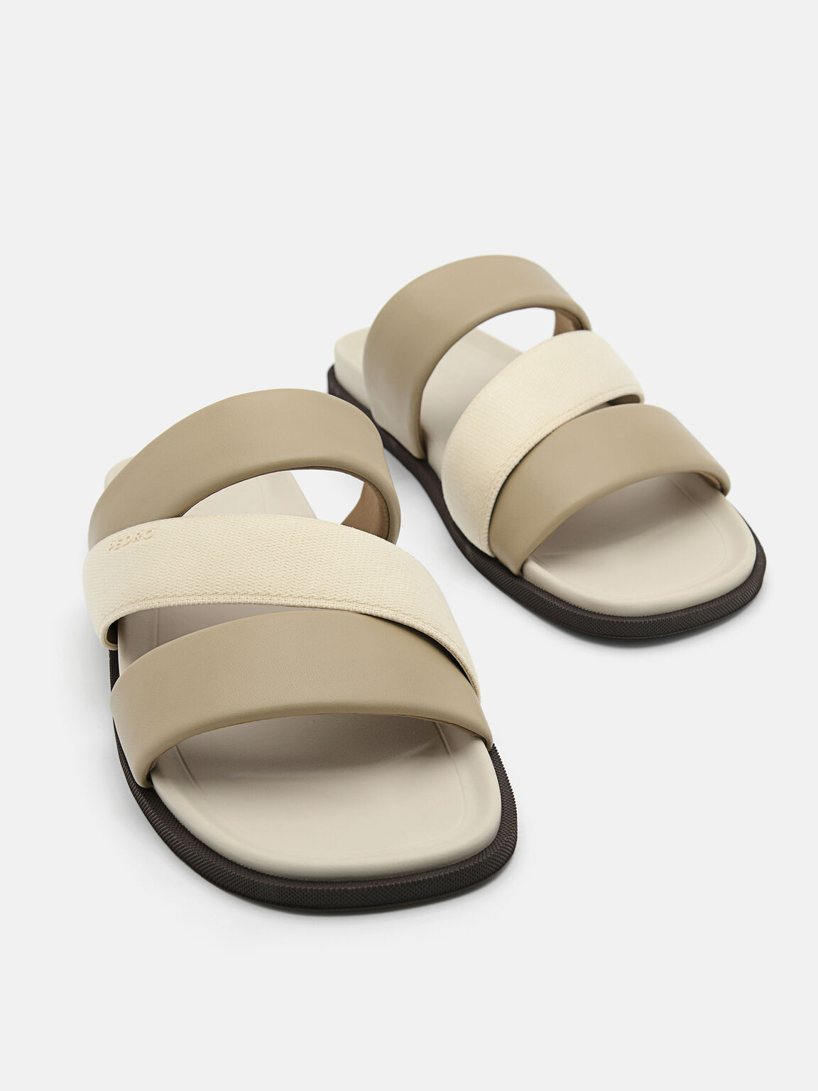 Tri-Band Slide Sandals, Taupe, hi-res