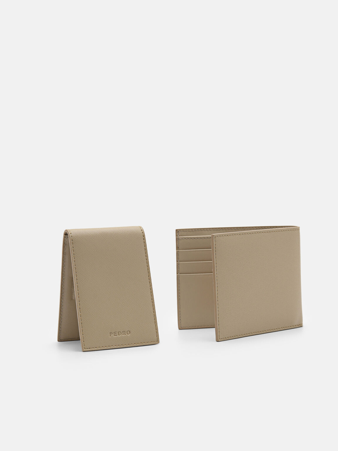 Leather Bi-Fold Insert Wallet, Taupe, hi-res