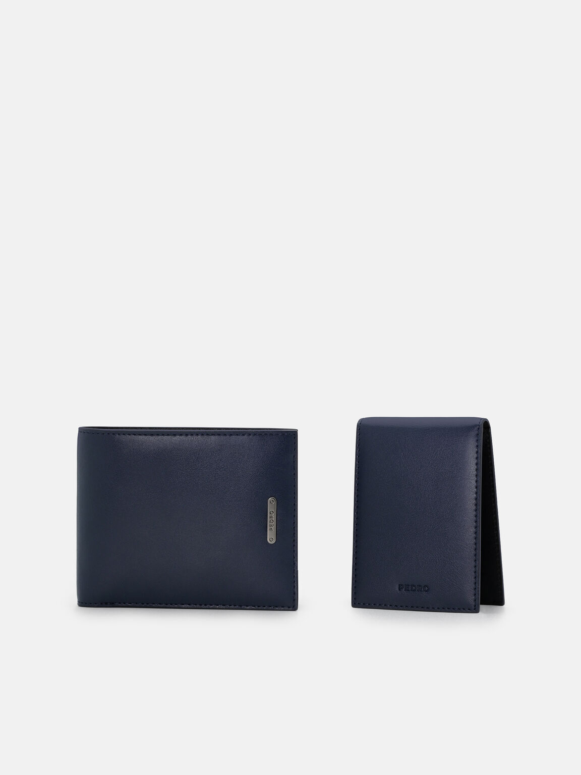 V&iacute; ngắn gập đ&ocirc;i Leather, Xanh Navy, hi-res