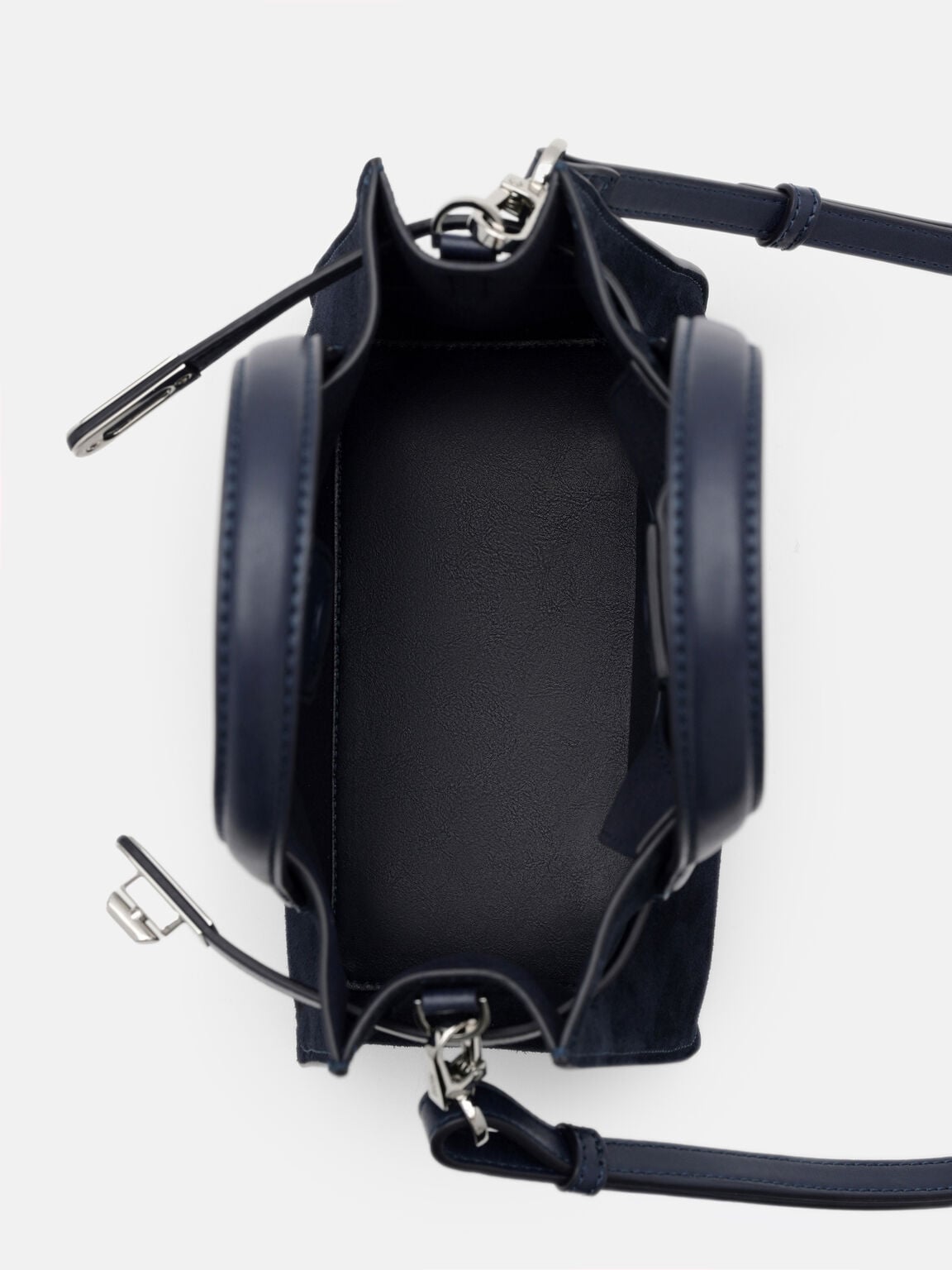 Danielle Small Leather Handbag, Dark Navy Suede, hi-res