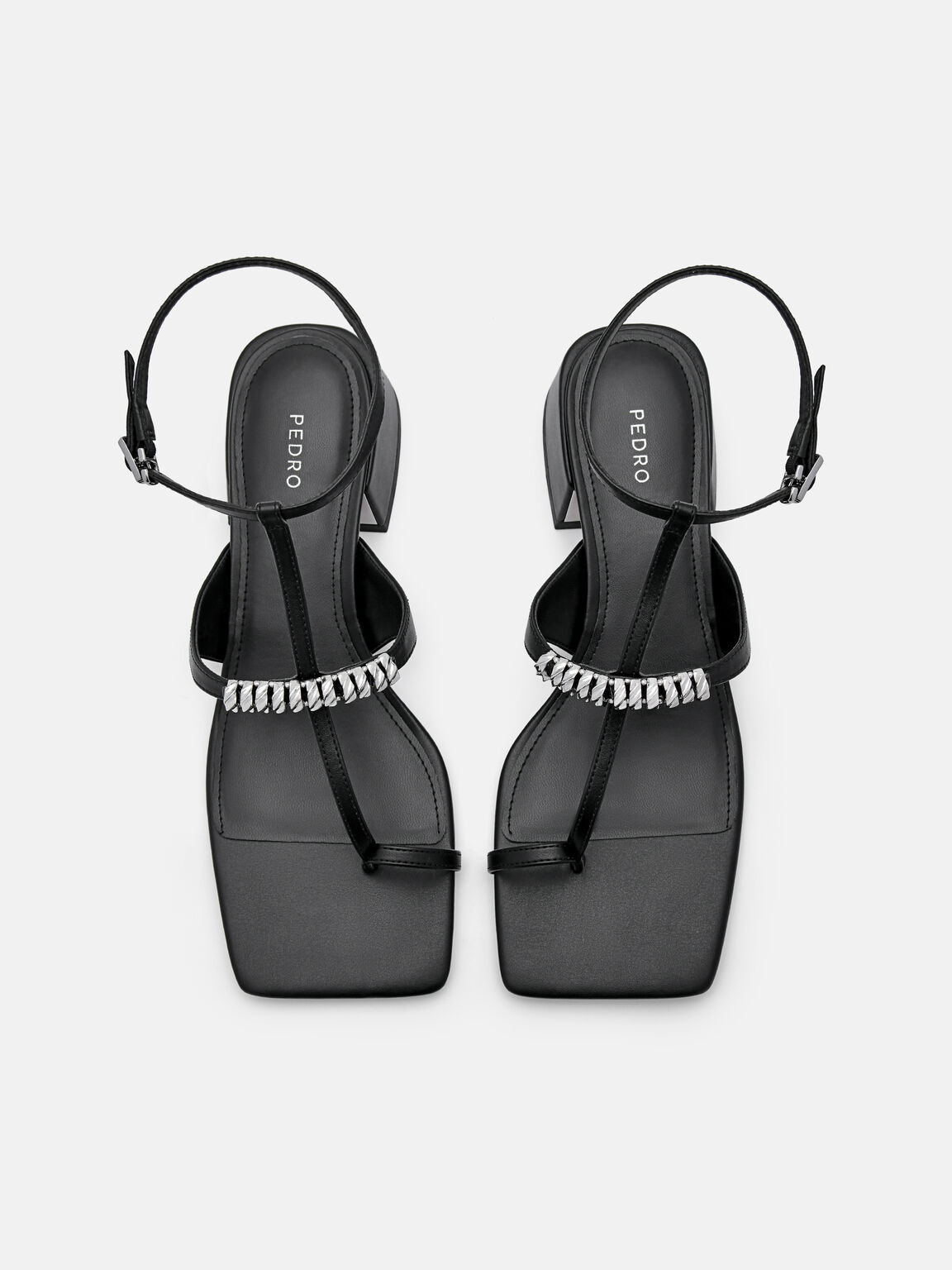 Mia Heel Sandals, Black, hi-res