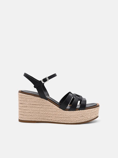 Gi&agrave;y sandals đế xuồng Carmel, Đen, hi-res