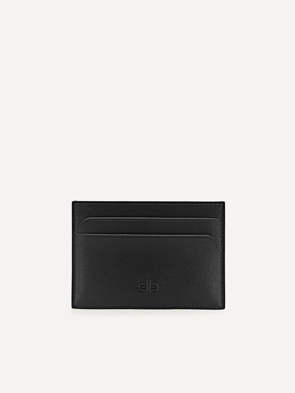 PEDRO Icon Mini Leather Card Holder, Black, hi-res