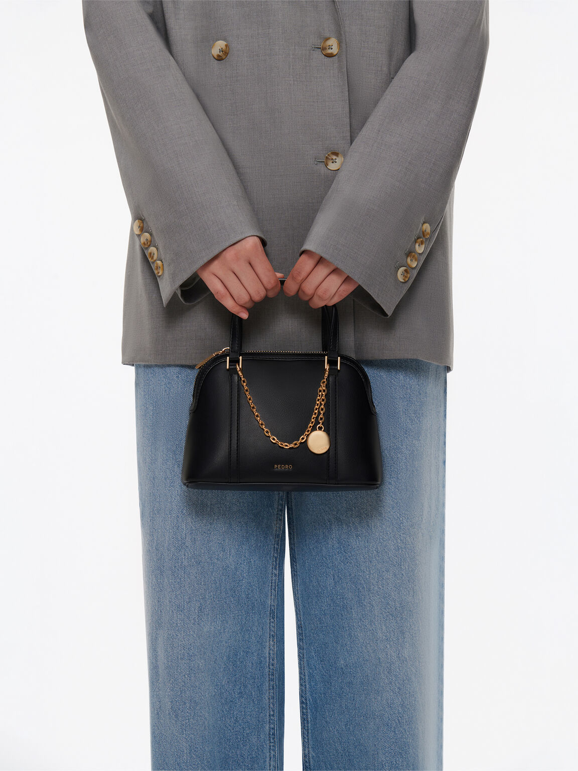 Lucia Mini Handbag, Black, hi-res