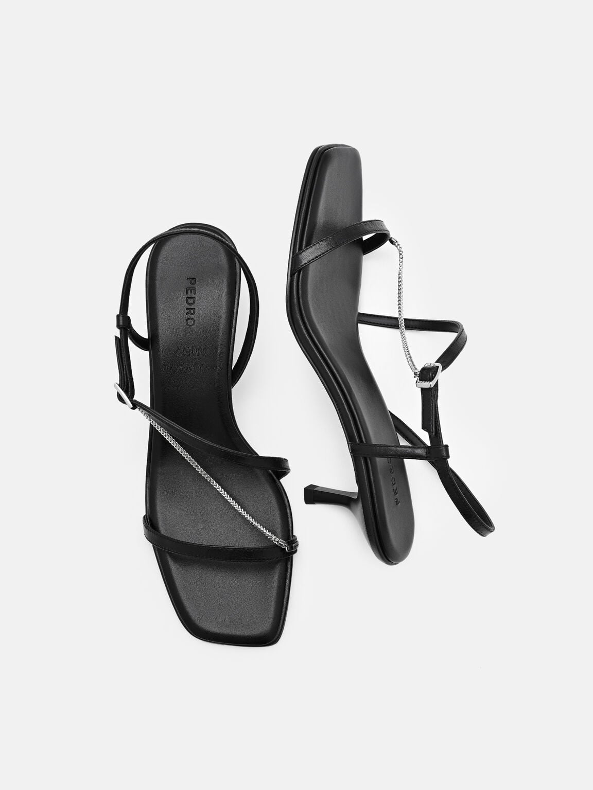 Marland Leather Heel Sandals, Black, hi-res