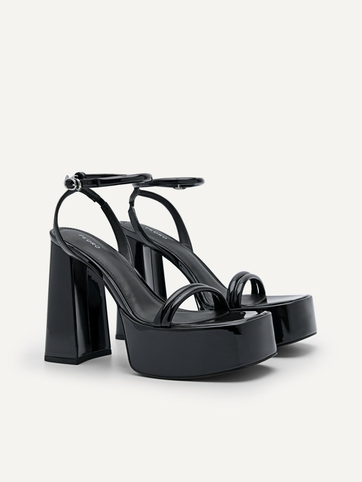 Aryna Heel Sandals, Black, hi-res