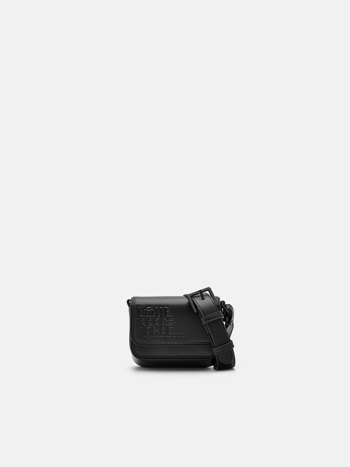 Leather Mini Pouch, Black, hi-res