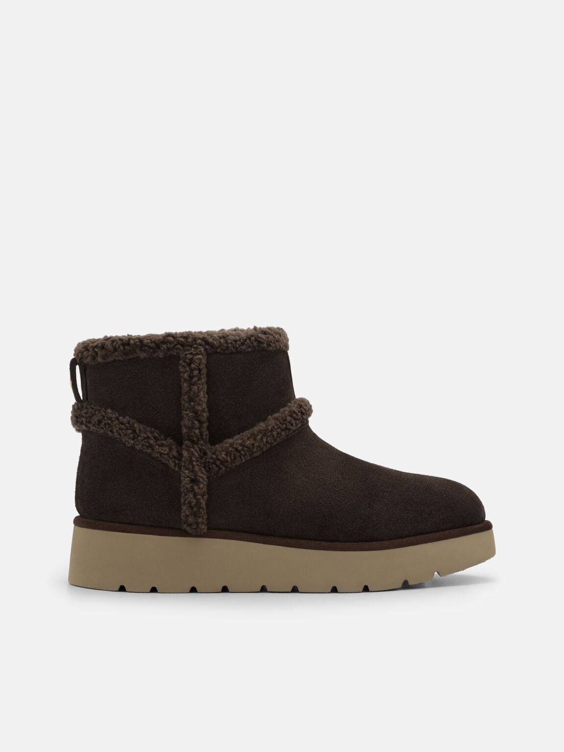 Gi&agrave;y boots cổ cao l&oacute;t l&ocirc;ng Feliz, N&acirc;u Đậm, hi-res