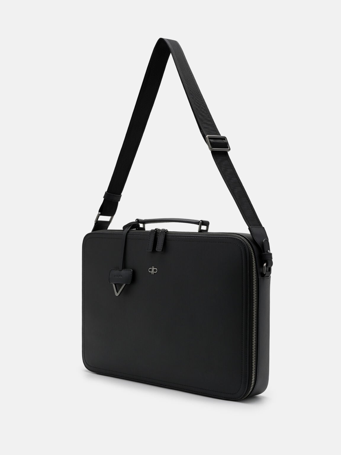 Drew Leather Briefcase, Black, hi-res