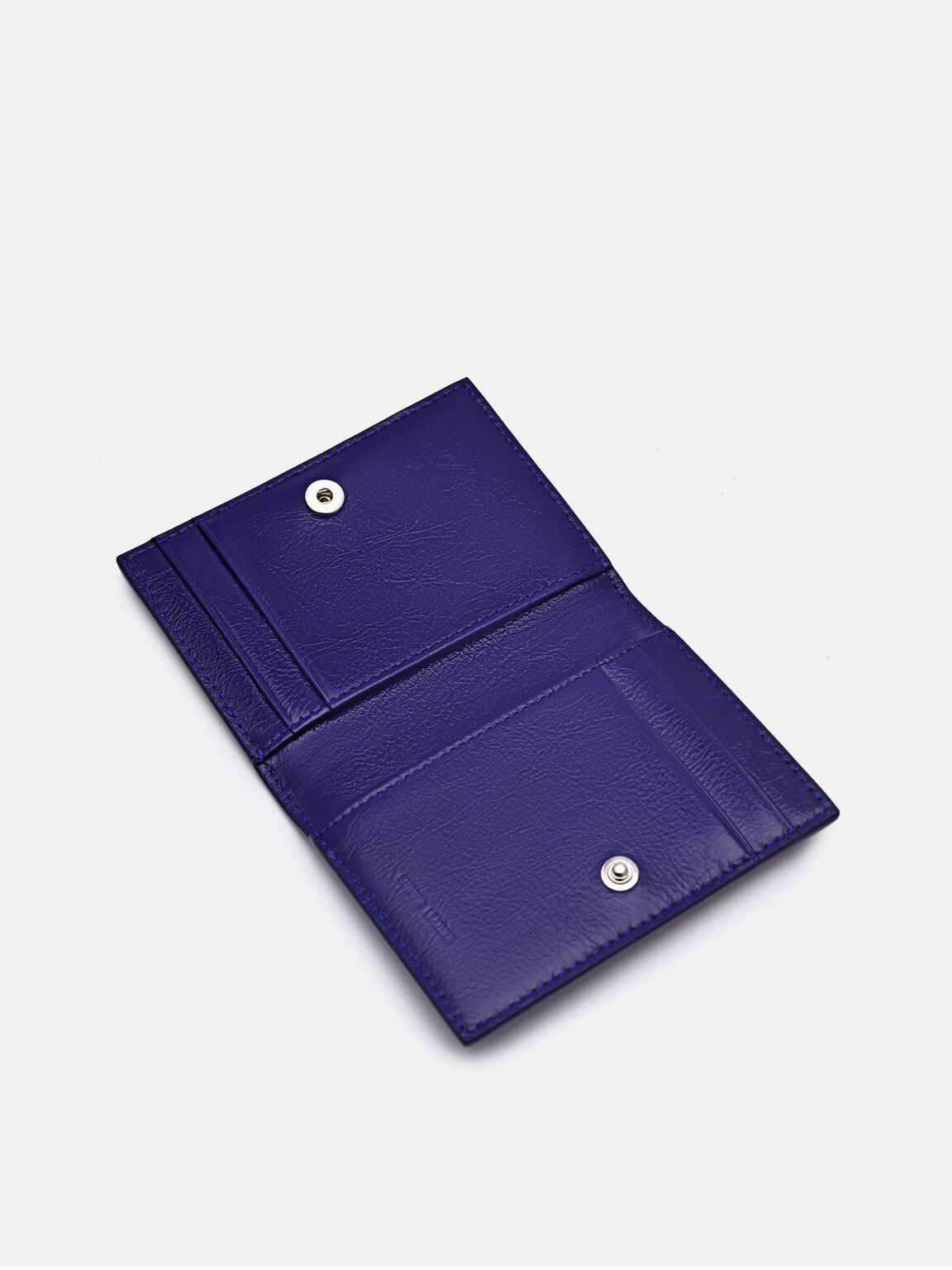 Leather Bi-Fold Card Holder, Purple, hi-res