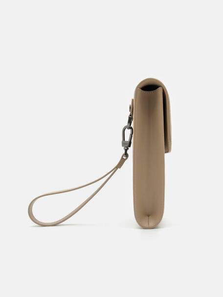 PEDRO Icon Leather Clutch Bag, Sand
