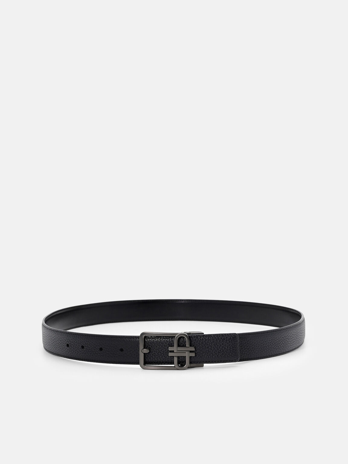 Thắt lưng bản vừa Tumbled Leather, Đen v&acirc;n, hi-res