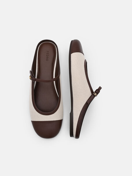 Gi&agrave;y mules đế bệt mũi tr&ograve;n, Nude, hi-res