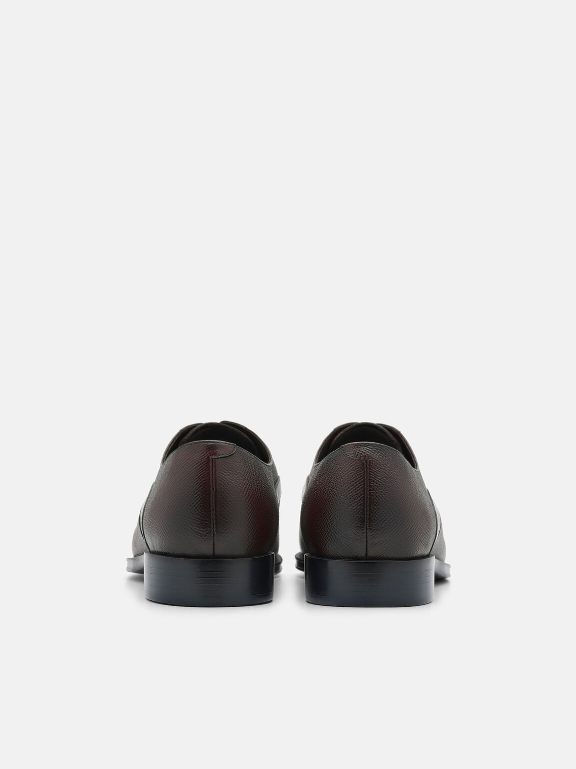 Saffiano Leather Derby Shoes, Dark Brown Embossed, hi-res