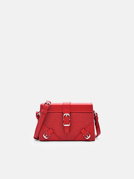 Túi đeo chéo hình hộp chữ nhật Mara Mini, Đỏ