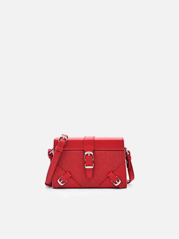 Túi đeo chéo hình hộp chữ nhật Mara Mini, Đỏ