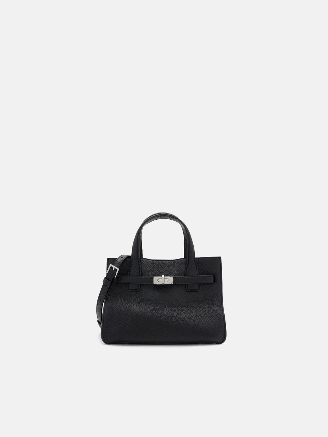 Danielle Small Leather Handbag, Black Tumble, hi-res