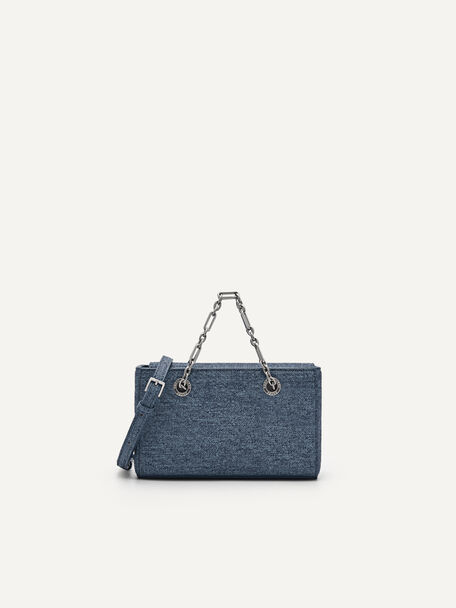 Chain Handle Handbag, Blue