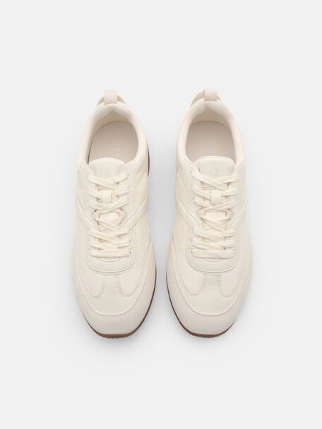 Gi&agrave;y sneakers cổ thấp Dario Suede, Beige Fabric, hi-res