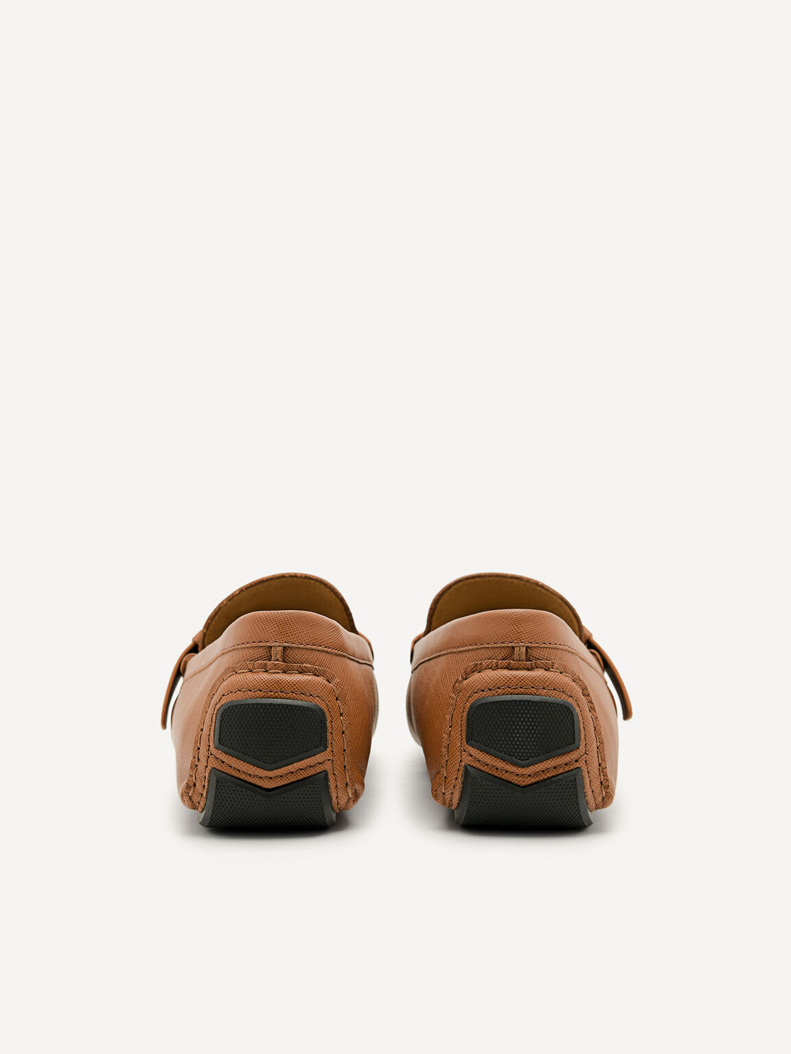 Leather Strap Driving Shoes, Brown, hi-res