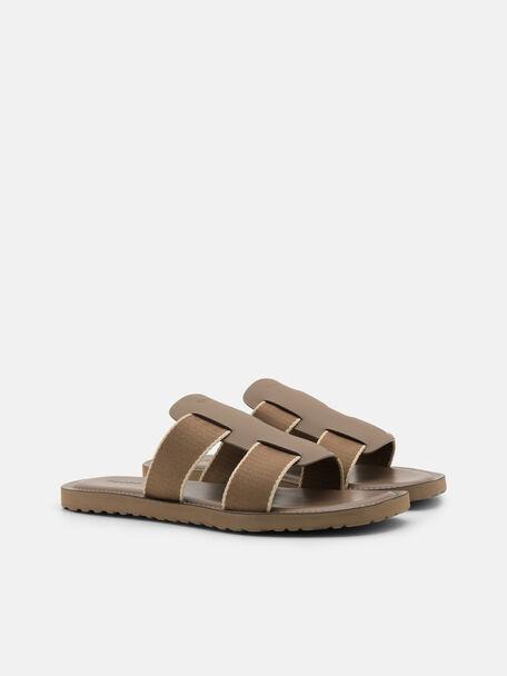 Grosgrain Band Sandals, Brown, hi-res