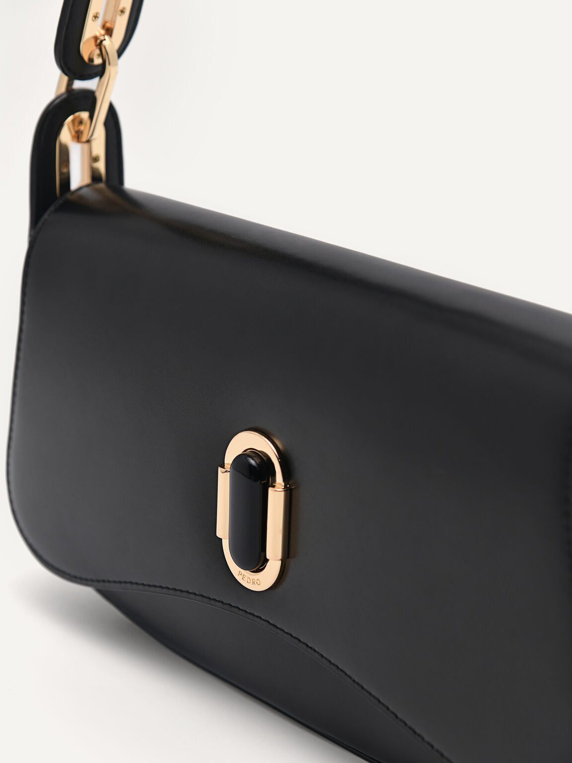PEDRO Studio Rift Leather Shoulder Bag, Black, hi-res