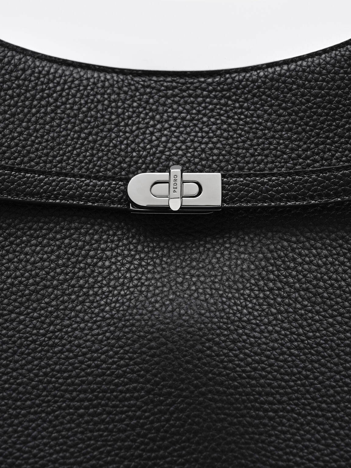 Danielle Large Leather Hobo Bag, Black Tumble, hi-res