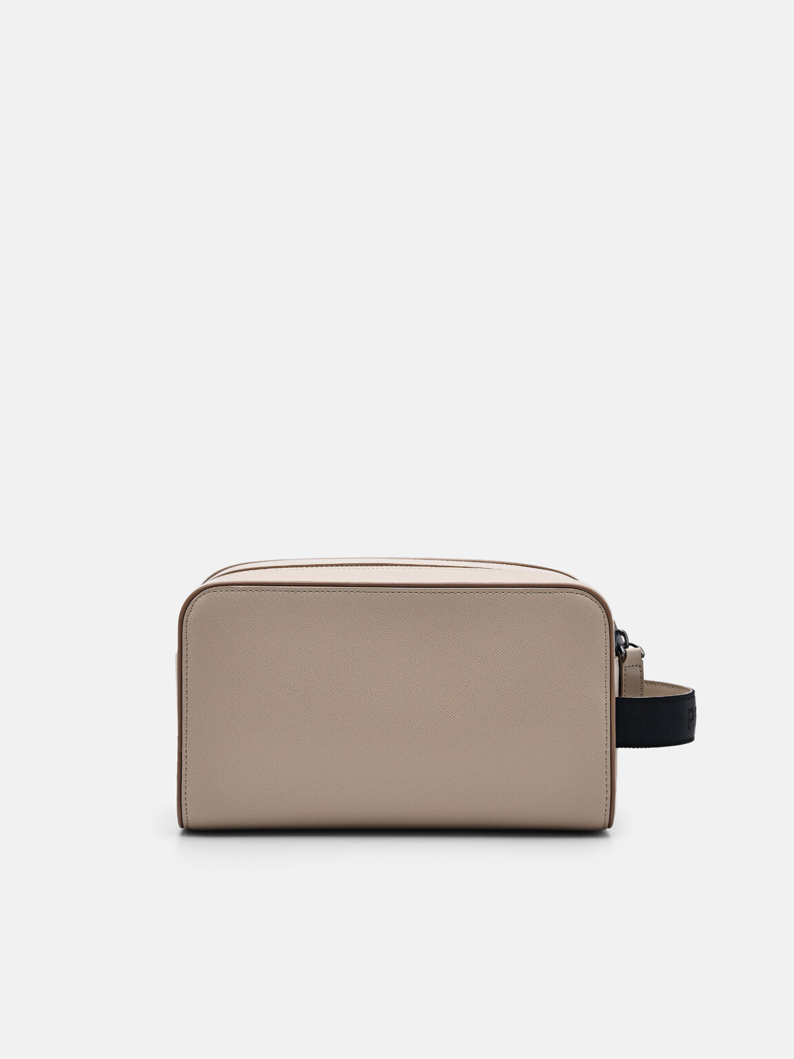 Leather Toiletries Pouch, Taupe, hi-res