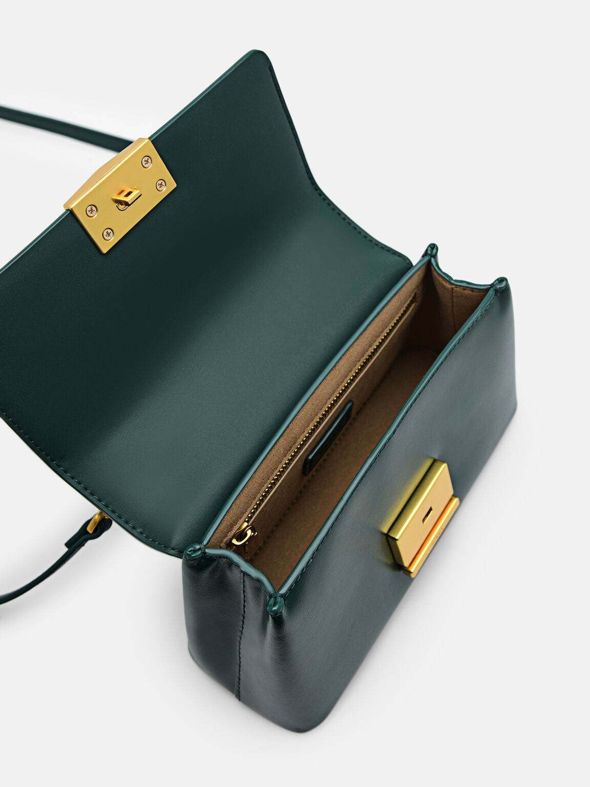 PEDRO Studio Pixel Leather Mini Shoulder Bag, Dark Green