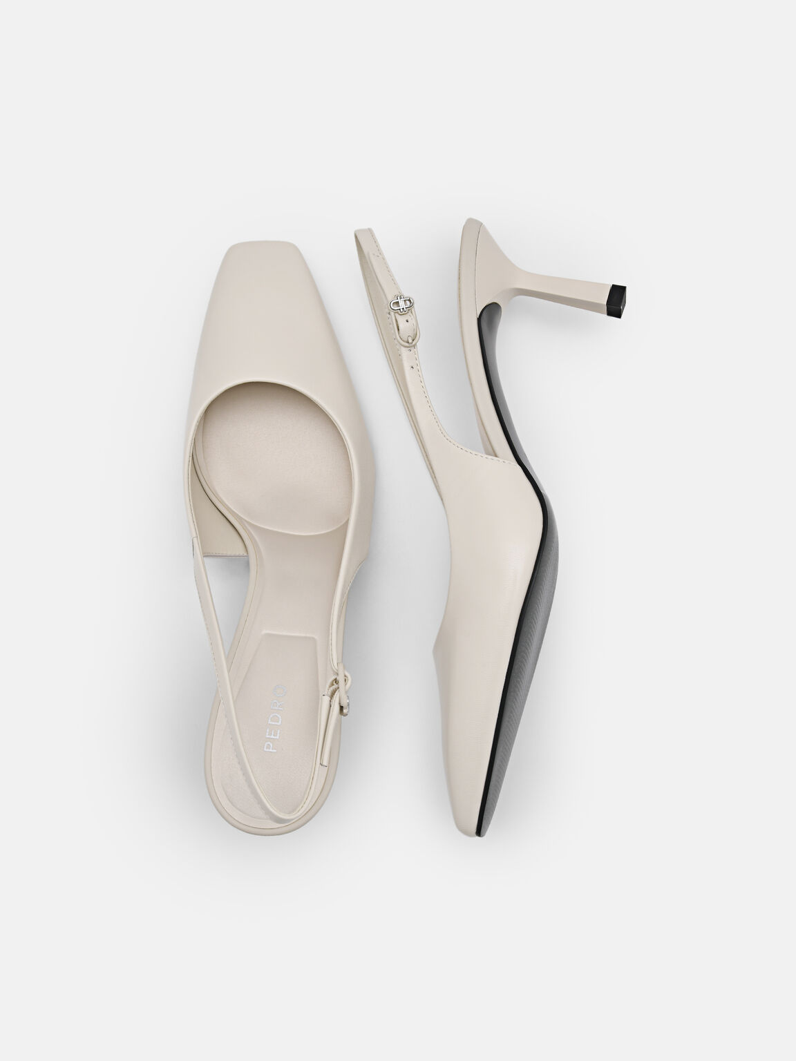 Giày cao gót bít mũi Studio Leather, Phấn, hi-res