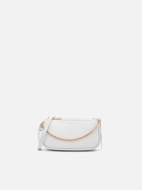 Maddy Leather Sling Pouch, White, hi-res