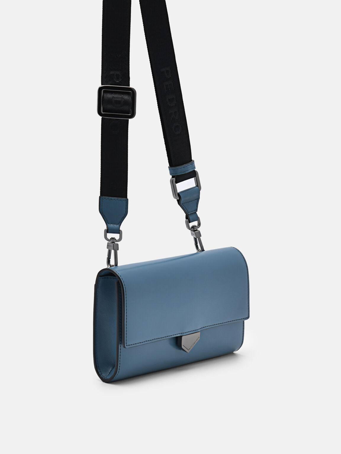 Taper Leather Phone Pouch, Cyan, hi-res